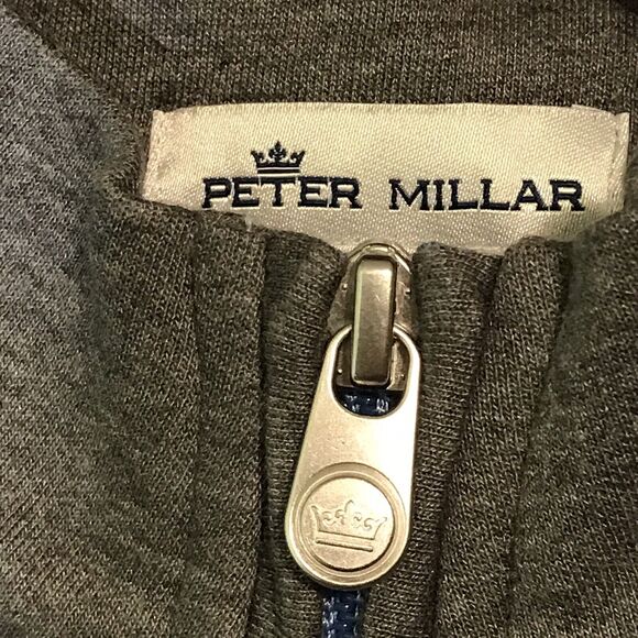Peter Millar Quarter Zip Pullover Mens XL Gray Modal Blend L Sleeve Golf Sweater - Picture 1 of 9